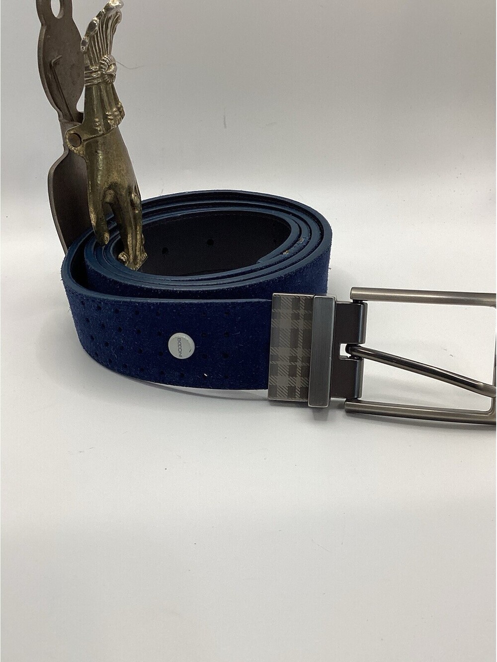 Hoco I Blue Perforated Suede Belt Size 42/105